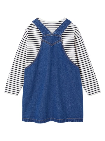 vertbaudet 2tlg. Outfit in Blau/ Weiß