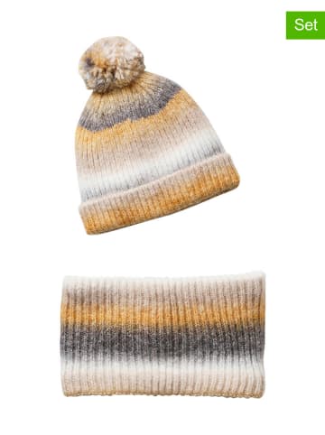 vertbaudet 2-delige winterset grijs/geel/wit