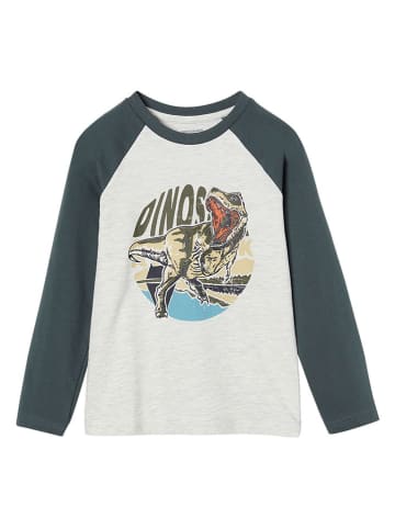 vertbaudet Longsleeve in Dunkelblau/ Weiß