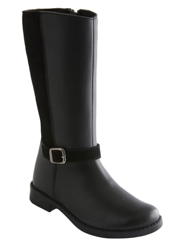 vertbaudet Skórzane botki w kolorze czarnym