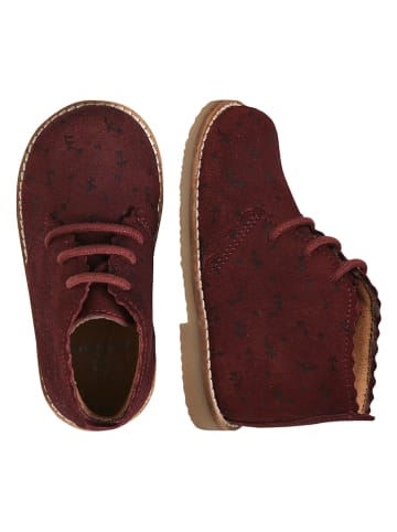 vertbaudet Leren boots donkerrood