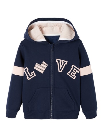 vertbaudet Sweatvest donkerblauw/lichtroze