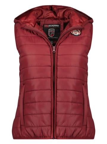 Geographical Norway Kamizelka pikowana "Vatika" w kolorze bordowym