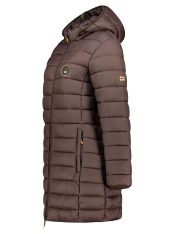 Geographical Norway Płaszcz pikowany "Atikamap" w kolorze ciemnobrązowym