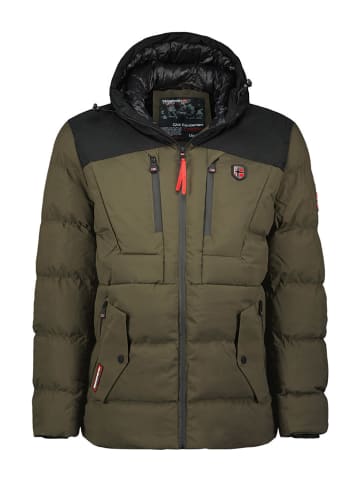 Geographical Norway Kurtka pikowana "Cachot" w kolorze oliwkowo-czarnym