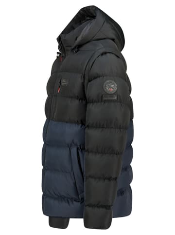 Geographical Norway Doorgestikte jas "Badamo" donkerblauw/zwart