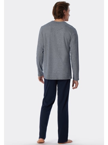 Schiesser Piżama w kolorze szaro-granatowym
