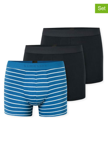 Schiesser 3-delige set: boxershorts zwart/blauw