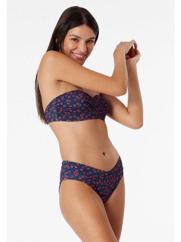 Schiesser Bikini-Hose in Dunkelblau/ Rot