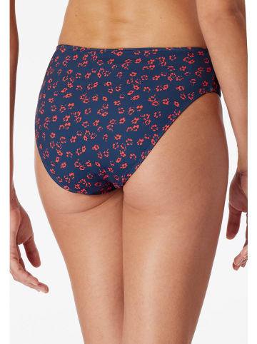 Schiesser Bikini-Hose in Dunkelblau/ Rot