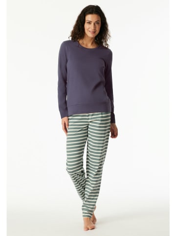 Schiesser Piżama w kolorze fioletowo-zielonym