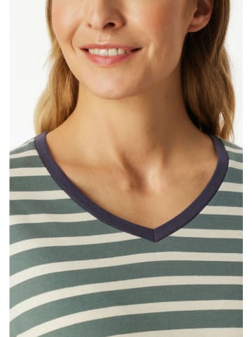 Schiesser Pyjama donkerblauw/groen