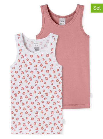 Schiesser 2-delige set: hemdjes wit/lichtroze