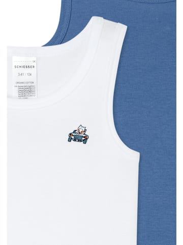 Schiesser Podkoszulki (2 szt.) w kolorze białym i niebieskim