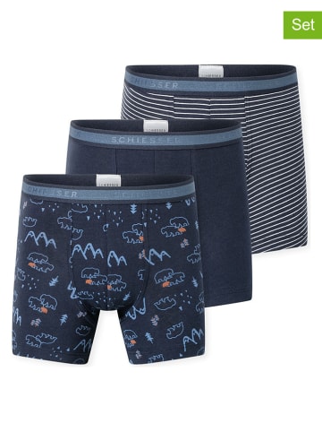 Schiesser 3-delige set: boxershorts donkerblauw