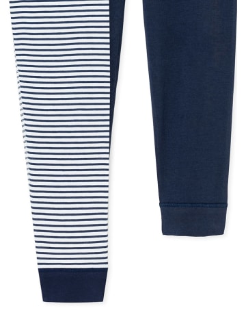 Schiesser 2-delige set: lange onderbroeken donkerblauw/wit