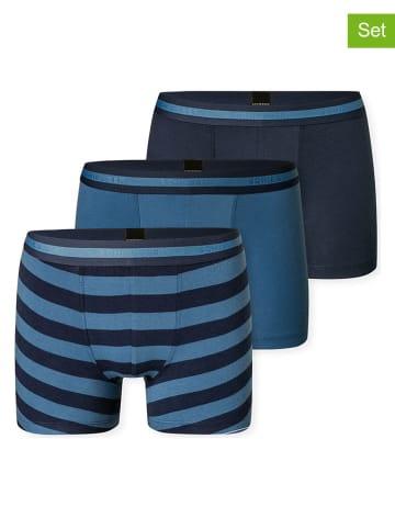 Schiesser 3-delige set: boxershorts donkerblauw/blauw