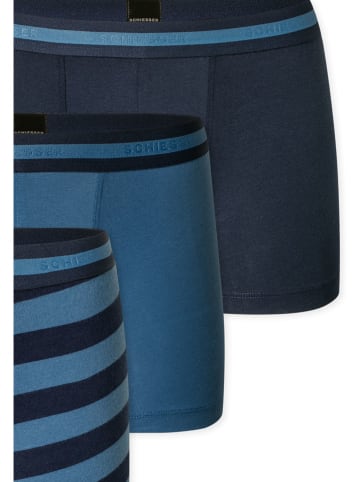 Schiesser 3er-Set: Boxershorts in Dunkelblau/ Blau