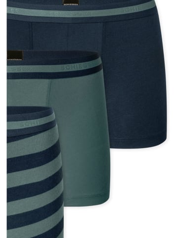 Schiesser 3-delige set: boxershorts donkerblauw/groen