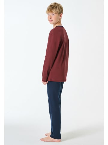 Schiesser Piżama w kolorze czerwono-granatowym