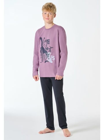 Schiesser Pyjama donkerblauw/paars