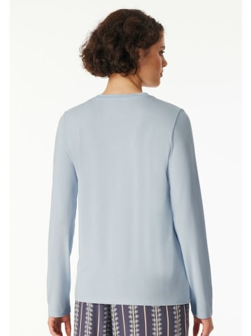 Schiesser Koszulka piżamowa w kolorze błękitnym