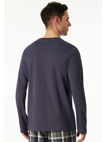 Schiesser Pyjama-Oberteil in Dunkelblau