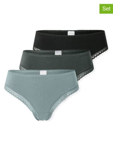 Schiesser 3-delige set: strings turquoise/zwart