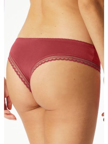 Schiesser Stringi (3 pary) w kolorze czerwono-czarnym