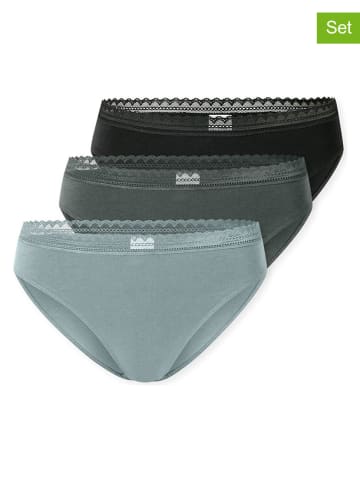 Schiesser 3er-Set: Slips in Hellblau/ Schwarz