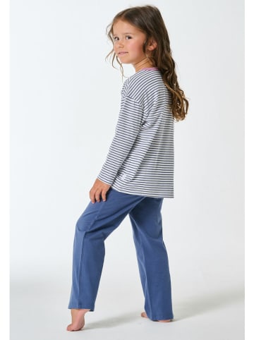 Schiesser Pyjama blauw/grijs