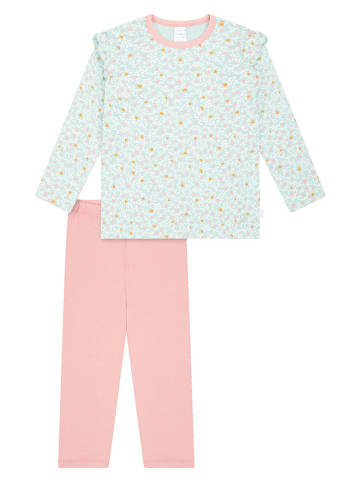 Schiesser Pyjama in Türkis/ Rosa