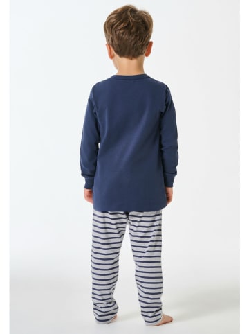 Schiesser Piżama w kolorze granatowo-szarym