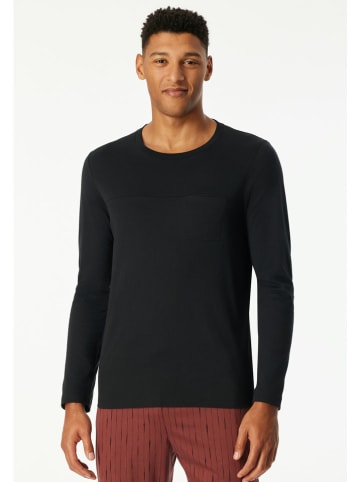 Schiesser Koszulka piżamowa w kolorze czarnym