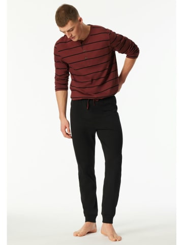 Schiesser Piżama w kolorze czarno-czerwonym