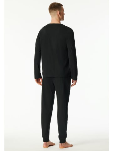 Schiesser Piżama w kolorze czarnym