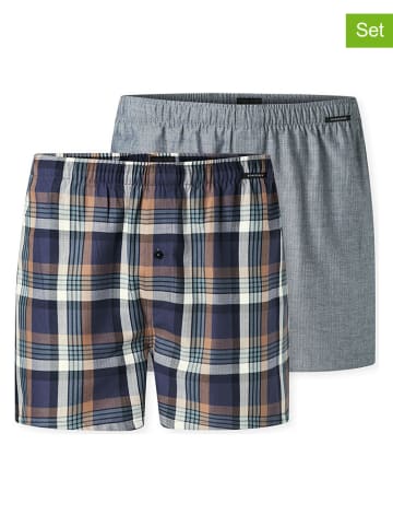 Schiesser 2-delige set: boxershorts paars/grijs