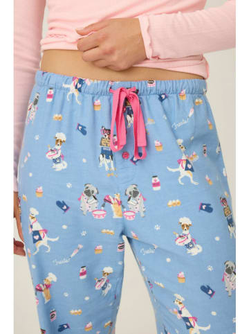 PJ Salvage Spodnie piżamowe w kolorze błękitnym