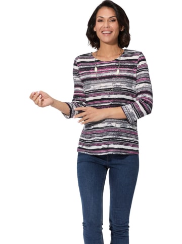 WITT WEIDEN Longsleeve in Schwarz/ Weiß/ Pink