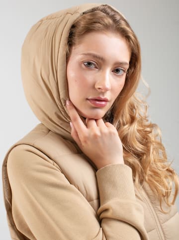 BIG STAR Kamizelka pikowana w kolorze beżowym