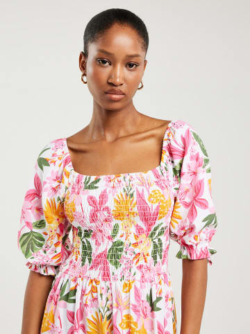 BIG STAR Sukienka "Dinova" w kolorze białym ze wzorem