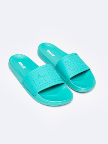 BIG STAR Klapki w kolorze turkusowym