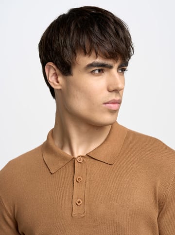 BIG STAR Koszulka polo w kolorze jasnobrązowym