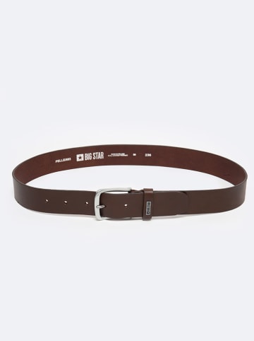 BIG STAR Skórzany pasek w kolorze ciemnobrązowym