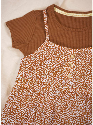 Like Flo Kleid in Hellbraun/ Weiß