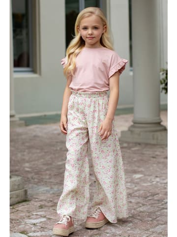 Like Flo Spodnie "Feline" w kolorze kremowo-jasnoróżowym
