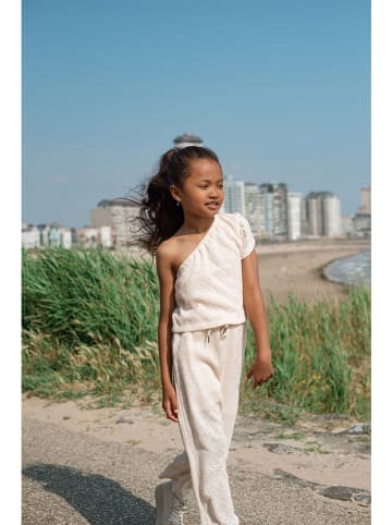 Like Flo Spodnie dzianinowe w kolorze kremowym