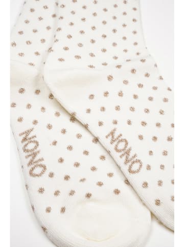 NONO Kniestrümfe "Rabi" in Creme/ Gold