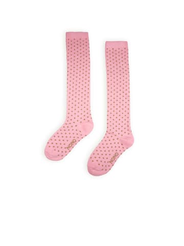 NONO Kniekousen "Rabi" lichtroze/goudkleurig