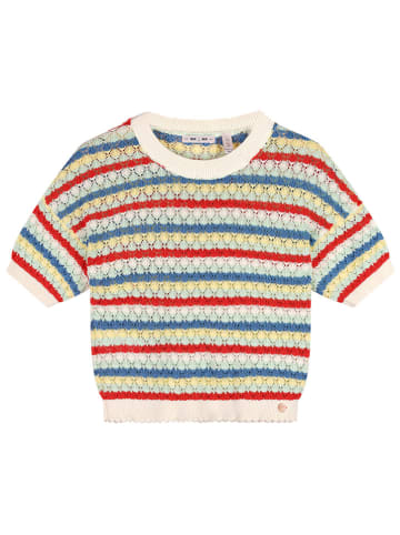 No-No Strickshirt "Keya" in Creme/ Rot/ Hellblau